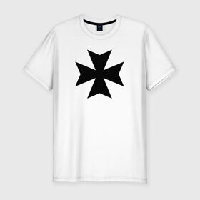 Мужская футболка премиум с принтом Warhammer 40K Black Templars в Курске, 92% хлопок, 8% лайкра | приталенный силуэт, круглый вырез ворота, длина до линии бедра, короткий рукав | warhammer 40k black templars