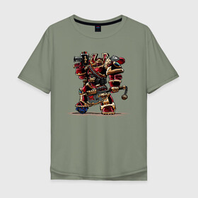 Мужская футболка хлопок Oversize с принтом Warhammer 40 000 Сhaos в Курске, 100% хлопок | свободный крой, круглый ворот, “спинка” длиннее передней части | Тематика изображения на принте: warhammer 40 000 сhaos