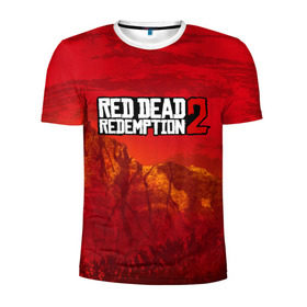 Мужская футболка 3D спортивная с принтом RED DEAD REDEMPTION 2 в Курске, 100% полиэстер с улучшенными характеристиками | приталенный силуэт, круглая горловина, широкие плечи, сужается к линии бедра | arthur morgan | cowboy | online | red dead online | red dead redemption 2 | rockstar games | wild west | артур морган | бандит | вестерн | винтовка | дикий запад | ковбой | рокстар