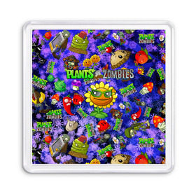 Магнит 55*55 с принтом Plants vs Zombies в Курске, Пластик | Размер: 65*65 мм; Размер печати: 55*55 мм | plant | zombies | зомби | растения | растения против зомби