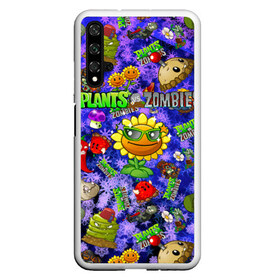 Чехол для Honor 20 с принтом Plants vs Zombies в Курске, Силикон | Область печати: задняя сторона чехла, без боковых панелей | plant | zombies | зомби | растения | растения против зомби