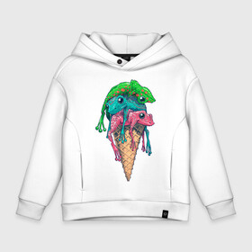 Детское худи Oversize хлопок с принтом IceCream в Курске, френч-терри — 70% хлопок, 30% полиэстер. Мягкий теплый начес внутри —100% хлопок | боковые карманы, эластичные манжеты и нижняя кромка, капюшон на магнитной кнопке | cold | frog | frogs | horn | ice cream | summer | toad | winter | жаба | жабы | зима | картинка | картинки | лето | лягушка | лягушки | мороженное | мороженое | рожок | холодно