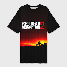 Платье-футболка 3D с принтом RDR 2 в Курске,  |  | arthur morgan | cowboy | online | red dead online | red dead redemption 2 | rockstar games | wild west | артур морган | бандит | вестерн | винтовка | дикий запад | ковбой | рокстар
