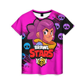 Женская футболка 3D с принтом Brawl Stars [2] в Курске, 100% полиэфир ( синтетическое хлопкоподобное полотно) | прямой крой, круглый вырез горловины, длина до линии бедер | android | brawl | brawl stars | clash | clash royale | game | royale | stars | андроид | игра | мобильные игры | шелли
