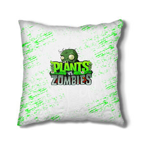 Подушка 3D с принтом Plants vs. Zombies в Курске, наволочка – 100% полиэстер, наполнитель – холлофайбер (легкий наполнитель, не вызывает аллергию). | состоит из подушки и наволочки. Наволочка на молнии, легко снимается для стирки | plants vs. zombies | зомби | игра | компьютерная игра | против | растения | растения против зомби