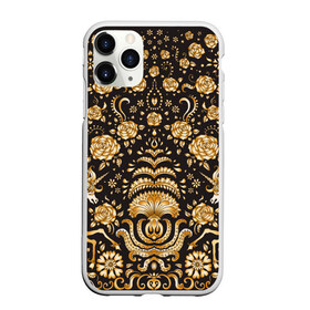 Чехол для iPhone 11 Pro Max матовый с принтом Gold & Black в Курске, Силикон |  | texture | абстракция | золото | золотые узоры | розы | текстура | узоры | цветы