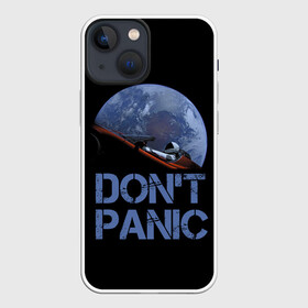 Чехол для iPhone 13 mini с принтом Dont Panic в Курске,  |  | 2022 | cat | elon | galaxy | mars | moon | musk | nasa | space | spacex | tesla | вселенная | галактика | звезды | илон | космонавт | космос | луна | марс | маск | наса | скафандр | тесла
