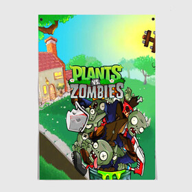 Постер с принтом PLANTS VS. ZOMBIES в Курске, 100% бумага
 | бумага, плотность 150 мг. Матовая, но за счет высокого коэффициента гладкости имеет небольшой блеск и дает на свету блики, но в отличии от глянцевой бумаги не покрыта лаком | garden warfare | plants | plants vs. zombies | plants vs. zombies: garden warfare | popcap | zombies | кактус | картошка | подсолнух | растения против зомби | сад