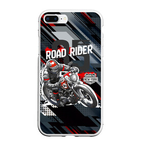 Чехол для iPhone 7Plus/8 Plus матовый с принтом Road Rider Мотоциклист в Курске, Силикон | Область печати: задняя сторона чехла, без боковых панелей | moto | motobike | road rider | гонка | гонщик | мото | мотоцикл | мотоциклист