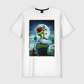 Мужская футболка хлопок Slim с принтом Гринч Похититель Рождества в Курске, 92% хлопок, 8% лайкра | приталенный силуэт, круглый вырез ворота, длина до линии бедра, короткий рукав | grinch | новый год | рождество