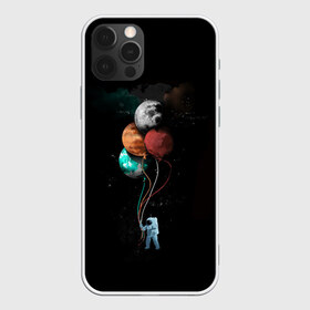 Чехол для iPhone 12 Pro Max с принтом Космонавт с шариками в Курске, Силикон |  | cat | elon | galaxy | mars | moon | musk | nasa | space | spacex | вселенная | галактика | звезды | илон | космонавт | космос | луна | марс | маск | наса | скафандр