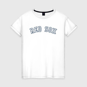 Женская футболка хлопок с принтом Red sox в Курске, 100% хлопок | прямой крой, круглый вырез горловины, длина до линии бедер, слегка спущенное плечо | red sox | rsac | бейсбол | бостон | красные носки | массачусетс | профессиональная бейсбольная | спорт | улетай | утекай