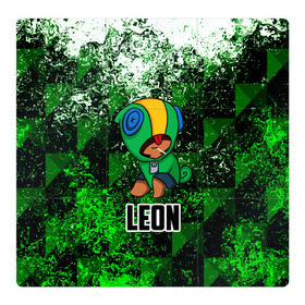 Магнитный плакат 3Х3 с принтом BRAWL STARS LEON в Курске, Полимерный материал с магнитным слоем | 9 деталей размером 9*9 см | android | brawl stars | games | leon | mobile game | stars | игры | леон | мобильные игры