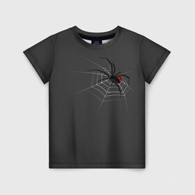 Детская футболка 3D с принтом Паук в Курске, 100% гипоаллергенный полиэфир | прямой крой, круглый вырез горловины, длина до линии бедер, чуть спущенное плечо, ткань немного тянется | animal | animals | poison | spider | venom | вдова | животные | каракурт | паук | паутина | паучок | черная | черная вдова | яд