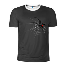 Мужская футболка 3D спортивная с принтом Паук в Курске, 100% полиэстер с улучшенными характеристиками | приталенный силуэт, круглая горловина, широкие плечи, сужается к линии бедра | animal | animals | poison | spider | venom | вдова | животные | каракурт | паук | паутина | паучок | черная | черная вдова | яд