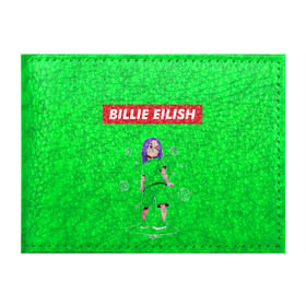 Обложка для студенческого билета с принтом BILLIE EILISH GREEN в Курске, натуральная кожа | Размер: 11*8 см; Печать на всей внешней стороне | bad guy | billie | eilish | ocean eyes | айлиш | билли | девушка | певица | эйлиш