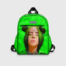 Детский рюкзак 3D с принтом BILLIE EILISH в Курске, 100% полиэстер | лямки с регулируемой длиной, сверху петелька, чтобы рюкзак можно было повесить на вешалку. Основное отделение закрывается на молнию, как и внешний карман. Внутри дополнительный карман. По бокам два дополнительных кармашка | bad guy | billie | eilish | ocean eyes | айлиш | билли | девушка | певица | эйлиш