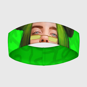 Повязка на голову 3D с принтом BILLIE EILISH в Курске,  |  | bad guy | billie | eilish | ocean eyes | айлиш | билли | девушка | певица | эйлиш