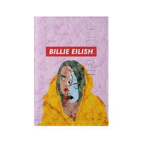 Обложка для паспорта матовая кожа с принтом BILLIE EILISH в Курске, натуральная матовая кожа | размер 19,3 х 13,7 см; прозрачные пластиковые крепления | bad guy | billie | eilish | ocean eyes | айлиш | билли | девушка | певица | эйлиш