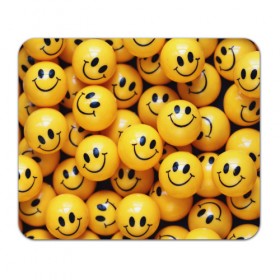 Коврик для мышки прямоугольный с принтом ЖЕЛТЫЕ СМАЙЛИКИ в Курске, натуральный каучук | размер 230 х 185 мм; запечатка лицевой стороны | emoji | настроение | позитив | смайлики | смайлы | стикеры | текстура смайл | улыбки | фон смайл | эмодзи