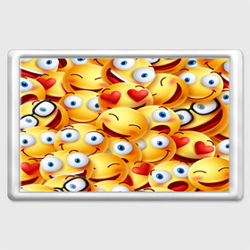 Магнит 45*70 с принтом emoji в Курске, Пластик | Размер: 78*52 мм; Размер печати: 70*45 | Тематика изображения на принте: emoji | настроение | позитив | смайлики | смайлы | стикеры | текстура смайл | улыбки | фон смайл | эмодзи