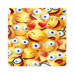 Магнит виниловый Квадрат с принтом emoji в Курске, полимерный материал с магнитным слоем | размер 9*9 см, закругленные углы | emoji | настроение | позитив | смайлики | смайлы | стикеры | текстура смайл | улыбки | фон смайл | эмодзи