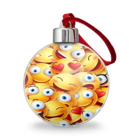 Ёлочный шар с принтом emoji в Курске, Пластик | Диаметр: 77 мм | emoji | настроение | позитив | смайлики | смайлы | стикеры | текстура смайл | улыбки | фон смайл | эмодзи
