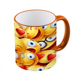 Кружка с принтом emoji в Курске, керамика | ёмкость 330 мл | emoji | настроение | позитив | смайлики | смайлы | стикеры | текстура смайл | улыбки | фон смайл | эмодзи