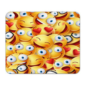 Коврик для мышки прямоугольный с принтом emoji в Курске, натуральный каучук | размер 230 х 185 мм; запечатка лицевой стороны | emoji | настроение | позитив | смайлики | смайлы | стикеры | текстура смайл | улыбки | фон смайл | эмодзи