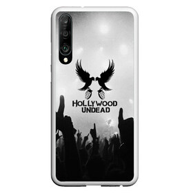 Чехол для Honor P30 с принтом HOLLYWOOD UNDEAD в Курске, Силикон | Область печати: задняя сторона чехла, без боковых панелей | charlie scene | danny | funny man | hollywood undead | j dog | johnny 3 tears | logo | music | rock | альтернатива | металл | музыка | музыкальный | рок