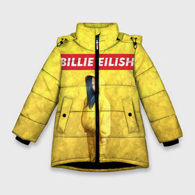 Зимняя куртка для девочек 3D с принтом BILLIE EILISH Yellow в Курске, ткань верха — 100% полиэстер; подклад — 100% полиэстер, утеплитель — 100% полиэстер. | длина ниже бедра, удлиненная спинка, воротник стойка и отстегивающийся капюшон. Есть боковые карманы с листочкой на кнопках, утяжки по низу изделия и внутренний карман на молнии. 

Предусмотрены светоотражающий принт на спинке, радужный светоотражающий элемент на пуллере молнии и на резинке для утяжки. | Тематика изображения на принте: 