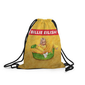 Рюкзак-мешок 3D с принтом BILLIE EILISH в Курске, 100% полиэстер | плотность ткани — 200 г/м2, размер — 35 х 45 см; лямки — толстые шнурки, застежка на шнуровке, без карманов и подкладки | 