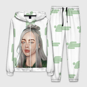 Мужской костюм 3D с принтом BILLIE EILISH в Курске, 100% полиэстер | Манжеты и пояс оформлены тканевой резинкой, двухслойный капюшон со шнурком для регулировки, карманы спереди | bad guy | billie | eilish | ocean eyes | айлиш | билли | девушка | певица | эйлиш