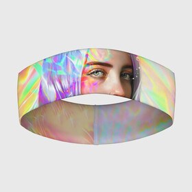 Повязка на голову 3D с принтом BILLIE EILISH в Курске,  |  | bad guy | billie | eilish | ocean eyes | айлиш | билли | девушка | певица | эйлиш