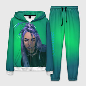 Мужской костюм 3D с принтом BILLIE EILISH в Курске, 100% полиэстер | Манжеты и пояс оформлены тканевой резинкой, двухслойный капюшон со шнурком для регулировки, карманы спереди | bad guy | billie | eilish | ocean eyes | айлиш | билли | девушка | певица | эйлиш