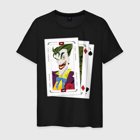 Мужская футболка хлопок с принтом  Joker cards в Курске, 100% хлопок | прямой крой, круглый вырез горловины, длина до линии бедер, слегка спущенное плечо. | batman | dc | dc джокер | detective comics | harley | joker | shtatjoker | the joker | бетмен | джокер | злодей | харли