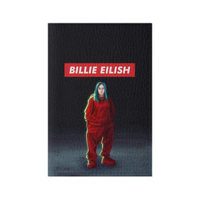 Обложка для паспорта матовая кожа с принтом BILLIE EILISH в Курске, натуральная матовая кожа | размер 19,3 х 13,7 см; прозрачные пластиковые крепления | bad guy | billie | eilish | ocean eyes | айлиш | билли | девушка | певица | эйлиш