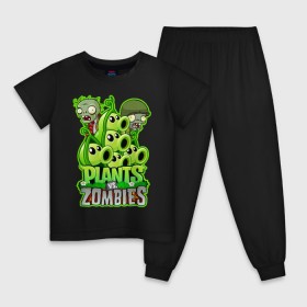 Детская пижама хлопок с принтом PLANTS VS ZOMBIES в Курске, 100% хлопок |  брюки и футболка прямого кроя, без карманов, на брюках мягкая резинка на поясе и по низу штанин
 | plants and zombies | plants vs zombies | зомби | игры | растения | растения против зомби