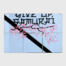 Магнитный плакат 3Х2 с принтом Never give up, samurai в Курске, Полимерный материал с магнитным слоем | 6 деталей размером 9*9 см | несдавайся | сакура | самурай