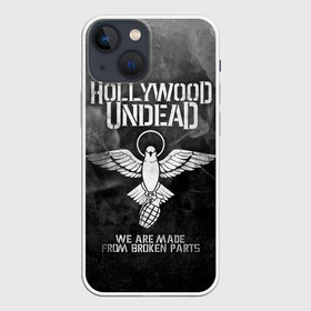 Чехол для iPhone 13 mini с принтом Hollywood Undead в Курске,  |  | charlie scene | danny | funny man | hollywood undead | hu | j dog | johnny 3 tears | голливудская нежить | голубь | голубь с гранатой | граната | ню метал | рэп метал | рэп рок