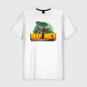Мужская футболка премиум с принтом Deep Rock Galactic в Курске, 92% хлопок, 8% лайкра | приталенный силуэт, круглый вырез ворота, длина до линии бедра, короткий рукав | deep rock galactic dwarf гном