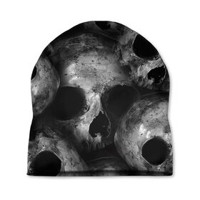 Шапка 3D с принтом Черепа в Курске, 100% полиэстер | универсальный размер, печать по всей поверхности изделия | skull | гот | готика | кости | костлявые | костлявый | неживое | неживой | неживые | нежить | скелет | скелетон | скелетоны | скелеты | череп | черепа | черепки | черепком | черепок | черепом | черепы