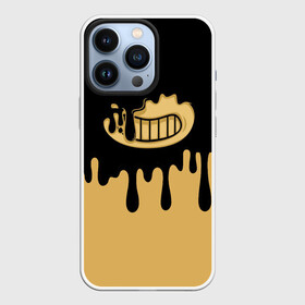 Чехол для iPhone 13 Pro с принтом Bendy And The Ink Machine в Курске,  |  | Тематика изображения на принте: bendy | bendy and the ink machine | бенди | бени | бенни | детская | детям | игра | капли | компьютерная игра | краска | машина | подтеки | розовая | ужастик