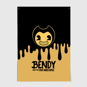 Постер с принтом Bendy And The Ink Machine в Курске, 100% бумага
 | бумага, плотность 150 мг. Матовая, но за счет высокого коэффициента гладкости имеет небольшой блеск и дает на свету блики, но в отличии от глянцевой бумаги не покрыта лаком | bendy | bendy and the ink machine | бенди | бени | бенни | детская | детям | игра | капли | компьютерная игра | краска | машина | подтеки | розовая | ужастик