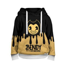 Детская толстовка 3D с принтом Bendy And The Ink Machine в Курске, 100% полиэстер | двухслойный капюшон со шнурком для регулировки, мягкие манжеты на рукавах и по низу толстовки, спереди карман-кенгуру с мягким внутренним слоем | bendy | bendy and the ink machine | бенди | бени | бенни | детская | детям | игра | капли | компьютерная игра | краска | машина | подтеки | розовая | ужастик