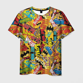 Мужская футболка 3D с принтом Batman logos в Курске, 100% полиэфир | прямой крой, круглый вырез горловины, длина до линии бедер | Тематика изображения на принте: bat man | batman | batman comics | caped crusader | dark knight | shtatbat | бетмен | брюс уэйн | бэт мен | бэтмен | тёмный рыцарь