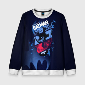 Детский свитшот 3D с принтом Gotham City Batman в Курске, 100% полиэстер | свободная посадка, прямой крой, мягкая тканевая резинка на рукавах и понизу свитшота | Тематика изображения на принте: bat man | batman | batman comics | caped crusader | dark knight | shtatbat | бетмен | брюс уэйн | бэт мен | бэтмен | тёмный рыцарь