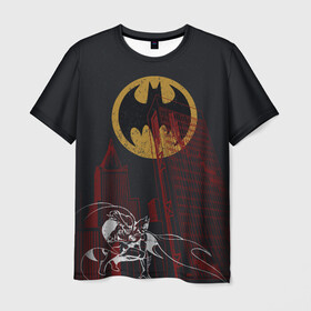 Мужская футболка 3D с принтом Batman в Курске, 100% полиэфир | прямой крой, круглый вырез горловины, длина до линии бедер | bat man | batman | batman comics | caped crusader | dark knight | shtatbat | бетмен | брюс уэйн | бэт мен | бэтмен | тёмный рыцарь