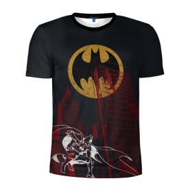 Мужская футболка 3D спортивная с принтом Batman в Курске, 100% полиэстер с улучшенными характеристиками | приталенный силуэт, круглая горловина, широкие плечи, сужается к линии бедра | bat man | batman | batman comics | caped crusader | dark knight | shtatbat | бетмен | брюс уэйн | бэт мен | бэтмен | тёмный рыцарь