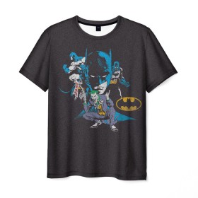 Мужская футболка 3D с принтом Batman classic в Курске, 100% полиэфир | прямой крой, круглый вырез горловины, длина до линии бедер | bat man | batman | batman comics | caped crusader | comics | dark knight | shtatbat | бетмен | брюс уэйн | бэт мен | бэтмен | тёмный рыцарь